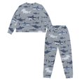 thumbnail image 5 of Yuyamidu Shark Women Nightwear Set of 2 Adult's Gray Clothing Pj Relaxed Home Wear Size M Women's Long Sleeve Pajamas Soft Scoop Neck Sleepwear with Pockets, 5 of 7