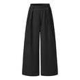 thumbnail image 4 of Kureaily Women Casual Irregular Waist Pant With Pocket Loose Pants Solid Color Crop Pants Work Casual Pants, 4 of 4