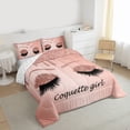 thumbnail image 3 of Castle Fairy Teens Girly Eyelash Full Size Comforter Sets,Bling Glitter Print Bedding Sets, 3 of 8