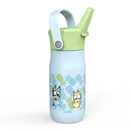 Zak Designs Bluey 14 ounce Kids Stainless Steel Vacuum Insulated Water Bottle, Bluey and Friends