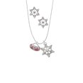thumbnail image 2 of Delight Jewelry Silvertone Hot Pink Retro Purse Silver tone Snowflake Charm Necklace and Stud Earrings, 2 of 4