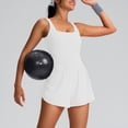 thumbnail image 2 of lcziwo Womens Athletic Romper Workout Running Onesie Shorts Jumpsuits Gym Yoga Tennis Skort Rompers Beach Vacation Outfits Purses for Women Clearance White S, 2 of 9