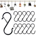 thumbnail image 1 of Paquete de 10 ganchos en forma de S para colgar ganchos en forma de S negros, ganchos de metal resistentes con seguridad, 1 of 5
