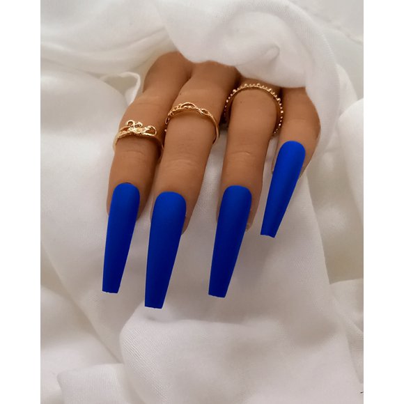Lovely Claws Matte Royal Blue 2XL Press on Nails Set