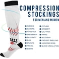 thumbnail image 4 of FREEAMG Cool Baseball Compression Socks for Women Men,Knee High Stockings for Athletic Sports,Running,Travel (20-30mmHg), 4 of 7
