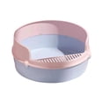 thumbnail image 2 of Cat Litter Box Heighten Deep Toilet Bedpan Circular Design Open Splashing Easy to Clean Portable Pet Litter Tray for Rabbit Small Dogs Pink, 2 of 8