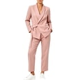 thumbnail image 4 of Cagogo Women Plus Size 2 Piece Outfit Long Sleeve Blazer Tops Wide Leg Pants Set Casual Business Lounge Suits Tracksuits Travel Work Clothes, Pink 2XL, 4 of 8