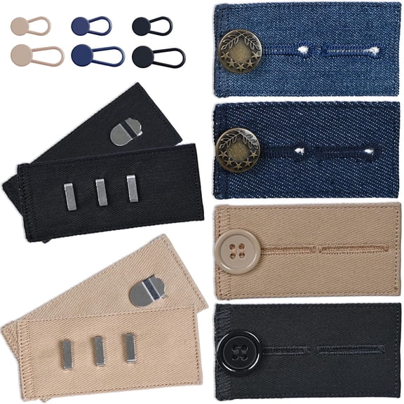 Button Extender for Pants Waist Extenders for Pants for Men and Women (12-Piece Multiple Styles