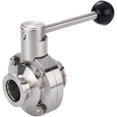 thumbnail image 1 of Butterfly Valve Clamp Manual Quick Release Valve Sanitary Stainless Valve Sanitary Manual Vacuum Butterfly Valve, Stainless Steel Clamp Type Quick Clamp Butterfly Valve, 1PCS SS304, 1 of 5