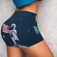 thumbnail image 2 of Sikiie Astronaut With USA Flag Print Workout Shorts Women Scrunch Butt Gym Shorts Seamless High Waist Tummy Control Yoga Biker Athletic Shorts, 2 of 5
