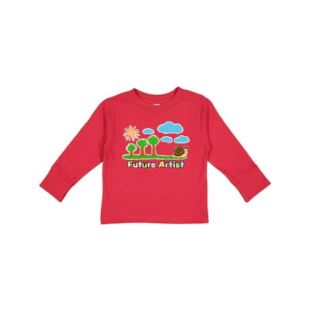 

Inktastic Painting Snail Future Artist with Trees and Clouds Gift Toddler Boy or Toddler Girl Long Sleeve T-Shirt