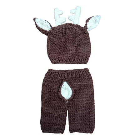 OUNONA Newborn Photography Prop Outfits Dark Brown Cotton 1 Set