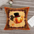 thumbnail image 5 of 4pcs Fall Throw Pillow Covers 18x18 Inch Pumpkin Buffalo Check Plaid Autumn Harvest Farmhouse Decorative Pillow Cover Cotton Linen Scarecrow Maple Leaves Sunflower Pillow Cases Square for Porch, 5 of 6
