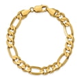 thumbnail image 2 of 14k Yellow Gold Bracelet Men's Figaro 8.75 mm 9 in Concave Open with Lobster Clasp Chain, 2 of 3