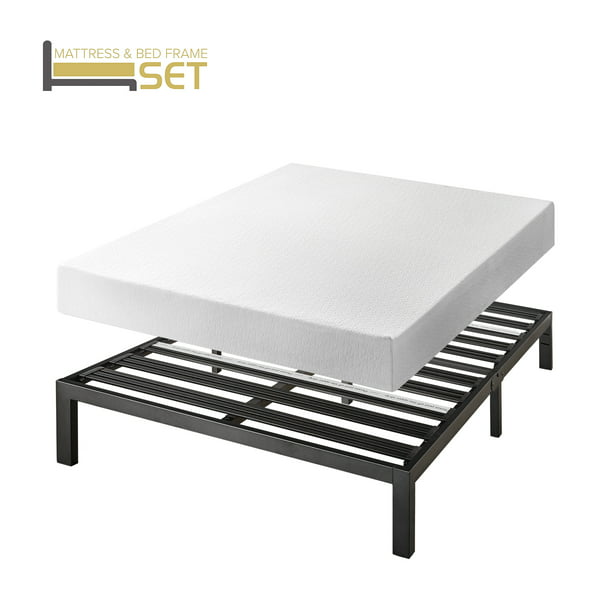 Steel Slats Platform Bed Frame, Memory Foam Bed Frame Full