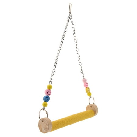 Bird Wooden Cage Perch Toys Parrot Swing Frosted Pole Stand Holder for Hamster Squirrel Macaw African Greys Finch Parakeet