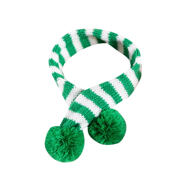 Mascota de lana de punto a rayas de Navidad bufanda del perro del gato del árbol de Navidad Senior babero ajustable