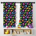 thumbnail image 5 of Black Colorful Dinosaurs Pattern Insulated Teens Curtains Set Of 2, Bedroom Essentials, Toddler Room Decor 42"x54", 5 of 5