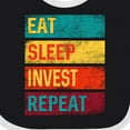 thumbnail image 4 of Inktastic Stock Broker Eat Sleep Invest Repeat Boys or Girls Baby Bib, 4 of 4