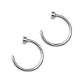 thumbnail image 1 of 2 pcs Unisex Surgical Titanium Steel Open Nose Ring Nose Piercing Stud 6mm (Silver), 1 of 8