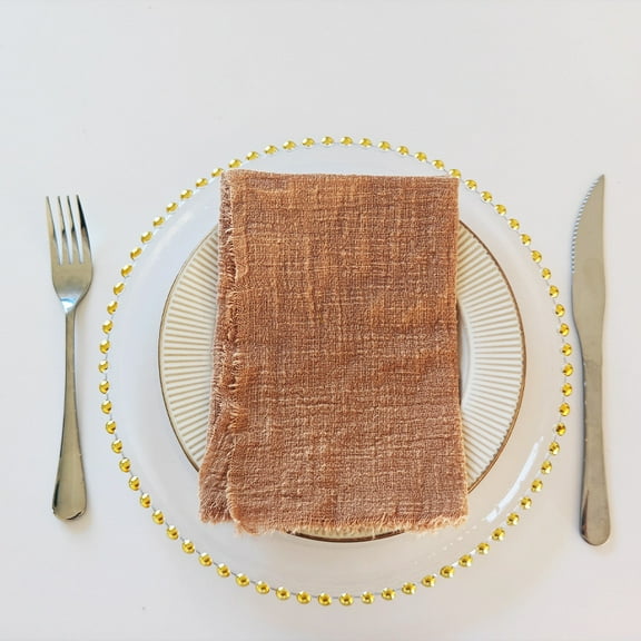 Xukmct Pack of 6 Cotton Linen Napkins Solid Color Cloth Napkin Handmade Dinner Napkins for Dinner, Wedding, Parties, 12.6"x12.6"