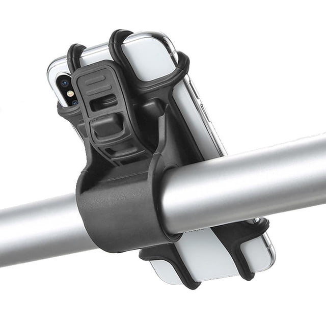 Soporte para teléfono de bicicleta Soporte de soporte GPS para bicicleta de motocicleta de silicona (negro) Likrtyny Libre de BPA