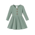 thumbnail image 1 of Vestido para Niña PATPAT Manga Larga Verde Claro 12-18M, 1 of 9