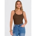 thumbnail image 6 of ANRABESS Women's Spaghetti Strap Ribbed Tank Top Sleeveless Camisole Tops Slim Fitted Scoop Neck Going Out Tops Basic Layering Shirts Summer Outfits Camel XL, 6 of 12