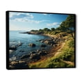 thumbnail image 2 of Designart "Rhode Seashore Island horizon" Landscapes Floater Framed Wall Art Living Room, 2 of 7