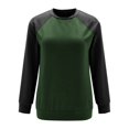 thumbnail image 4 of Scyoekwg Trendy Sweatshirts for Women Crewneck Raglan Sleeve Sweatshirt Fall Winter Clothes Long Sleeve Dressy Casual Pullover Tops Loose Solid Color Pullover Clothes(Green,M), 4 of 8