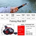 thumbnail image 5 of Sougayilang 5.2ft Fishing Rod Set Poratable Telescopic Casting Fishing Pole Waterproof Wooden Handle and Super Smooth Baitcasting Reel Combo, 5 of 7