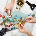 thumbnail image 4 of Tropical Cutting Board, Flowers and Butterflies with Ice Cream Berry Sauce and Chocolate Dessert Summer, Tempered Glass Cutting and Serving Board, Wine Bottle Shape, Multicolor, by Ambesonne, 4 of 5