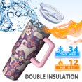 thumbnail image 5 of OBREWU Goldendoodle Dog and Flower Floral Tumbler with Handle and Lid,Goldendoodle Dog and Flower Floral 40oz Double Wall Vacuum Insulated Tumbler,Cups Gift for Women and Men, 5 of 7