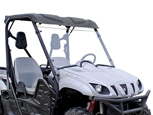 See Fitment Made in the USA! Hard Coated SuperATV Heavy Duty Scratch Resistant Full Windshield for Yamaha Rhino 450/660 / 700 |1/4 Thick Polycarbonate 250x Stronger than Glass