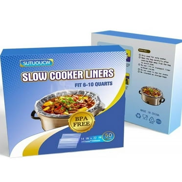 50 Counts Slow Cooker Liners and Cooking Bags, Extra Large Size Fits 6 - 10QT Pot, 14"x 22", BPA Free, Suitable for Oval & Round Pot -1 Pack