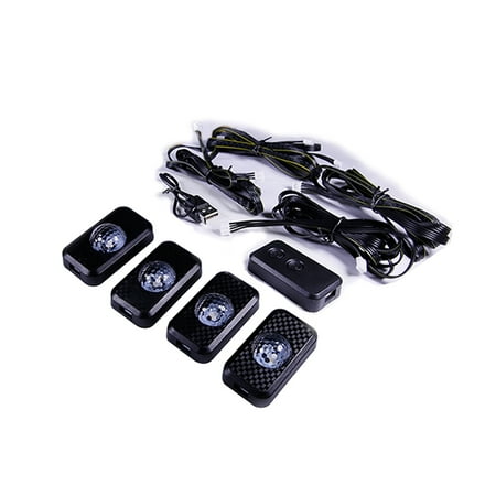 

Car LED Colorful Voice Control RGB Interior Room USB Music Rhythm- Light