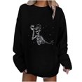 thumbnail image 1 of Blusa de manga larga con cuello redondo y estampado de calavera a la moda para mujer Pompotops  gfhjh16915, 1 of 6