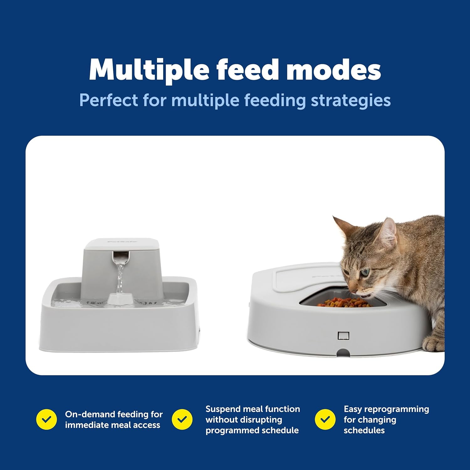 Automatic Dog Feeder, 5 Meals, 40 oz Capacity, Plastic, for Dry Food, Multiple Pets