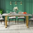 thumbnail image 3 of Tribesigns 63" Rectangle Dining Table, Gray/Gold, 3 of 7
