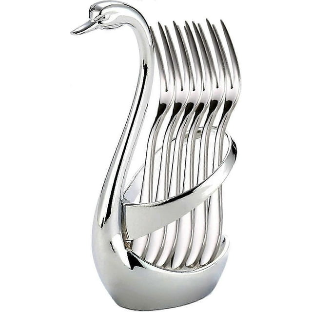 Swan Fruit Forks Stainless Steel Vegetable Dinnerware Set Dessert Cake Forks Bistro Style