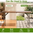 thumbnail image 6 of PayLessHere 4FT Folding Table Waterproof with Carry Handle with Lock,Brown Ratten, 6 of 7
