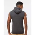 thumbnail image 3 of Adult Triblend Fleece Sleeveless Hooded Sweatshirt - BLACK TRIBLEND - S, 3 of 5
