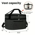 thumbnail image 2 of Gray Slow Cooker Bag，2-Pack Slow Cooker Bags for 6-8 Quart, Double Layer Insulated Carry Bag, Portable Waterproof & Easy to Clean, for Travel, Party, Outdoor & Family Gathering, Giftable - Black Gray, 2 of 5