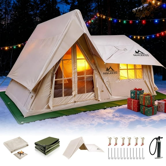 Large Inflatable Tent for 8-10 Person - 135 SQFT Inflatable Cabin Tents ...