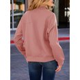 thumbnail image 5 of Women Zip Up Long Sleeve Casual Solid Color Loose Sweatshirts Jackets Outwear with Pockets, 5 of 5