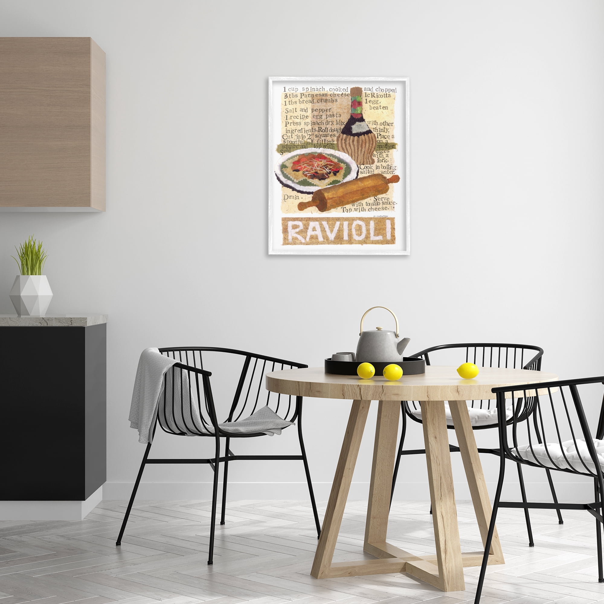 Stupell Industries Vintage Ravioli Recipe Food & Beverage Painting White Framed Art Print Wall Art, 24 x 30