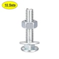 thumbnail image 1 of Pernos de carro de cuello cuadrado Uxcell con tuercas y arandelas, tornillo de carro de acero al carbono 1/4-20 x 1-1/4, 1 of 5