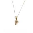 thumbnail image 1 of Collar con dije de oro laminado letra brillos P, 1 of 6