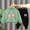 thumbnail image 2 of Gubotare Girls Winter Set Clothes Girls Clothes Sweatshirt Elastic Waist Sweatpants 2PCs Girls' Clothing Sets Size 8-9 (Light Green,8-9 Years), 2 of 5