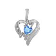 thumbnail image 2 of 0.25 Carat 4MM Heart Shape Gemstone With Round Diamond In Heart Shape Mom Pendant For Woman Crafted In 10k Rose White and Yellow Gold With 18 Gold Plated Over 925 Sterling Silver Box Chain, 2 of 5
